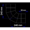 Coude de fumée DN180, 90st pour chaudières à combustible solide