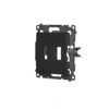 Cover for data communication sockets on Keystone, flat, double (module), black mat Simon54