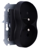 Cover for data communication sockets on Keystone, flat, double (module), black mat Simon54