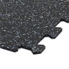 Black-white-blue rubber modular puzzle paving (corner) FLOMA FitFlo SF1050 - length 95.6 cm, width 95.6 cm and height 0.8 cm