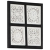 Lumarko Hand carved wall panel, MDF, 40x40x1.5cm, black and white