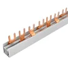 Dakšu tipa kopnes ķemme 3 stabi 12 module(4x3 moduļi) 63A 210mm 10mm² drošiem savienojumiem