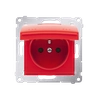 Socket outlet Kontakt-Simon DGZ1BUZ.01/22 Earthing pin Screwed terminal Red Flush mounted (plaster) Plastic