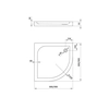 Deante Cubic halvcirkelformet brusekar 90 cm - yderligere RABAT 5% for kode DEANTE5