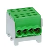 Derivation distribution terminal 1 pole on DIN rail omega 4 inputs ( 1x35+3x25mm2) green for earthing