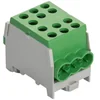 Derivation distribution terminal 1 pole on omega DIN rail 3 inputs ( 1x35+2x25mm2) on each side, green for grounding