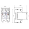 Descărcător de supratensiune VCX DC B+C T1+T2 3P 12,5kA