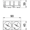 Διπλή πρίζα33°, NF, καθαρό λευκό τυπSTD-F3 RW2