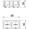 Divkāršā ligzda 0°, NF, tīri balts tips STD-F0 RW2