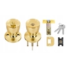 DOOR ROTARY KNOB WITH A GOLD LOCK SET OF KNOBS