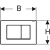 Doorspoelknop Delta30, voorzijde, mat chroom