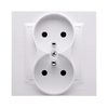 Double earthed MONOBLOCK socket-outlet (module)16A, 250V~, screw terminals, white *Complete - not for white frames Simon10