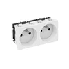 Double socket 0°, NF, pure white type STD-F0 RW2