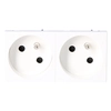 Double socket 33°, NF, pure white typ STD-F3 RW2