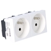 Double socket 33°, NF, pure white typ STD-F3 RW2