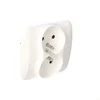 Double socket with grounding and shutter AGZ2Z/11 Chord white