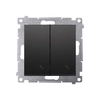 Double stair switch (module) 10AX, 250V~, screw terminals, matt black Simon54