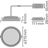 Downlight LED DL ALU DN200 25W 4000K 2370lm IP44/20