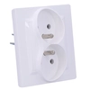 Dubbele MONOBLOCK-stekkerdoos met aarding (module) 16A, 250V~, schroefklemmen, wit *Compleet - niet voor frames, wit Simon10