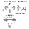 Duscharmatur Tres Base Chrom 21526710