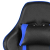 Swivel play chair with footrest, blue, PVC