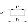 T-LED LED profile N8 - wall silver Choice of variant: Profile without cover 2m