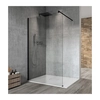 Gelco Vario Black one-piece shower screen for wall installation, clear glass, 1400 mm, GX1214GX1014