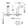 Elbow water intakes for installation on the edge of the bathtub for the Tres Classic bath mixer 24287101