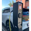 Electric car charging station e:car MINI Basic charging column 2x 22kW Plus minus blue
