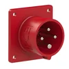 Enchufe enchufe empotrable 4 polos 16A 3P+PE recto 380V color rojo IP44 6h CEE 70x70mm