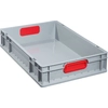 EuroBox 612,600x400x120mm, closed handles, gray / red