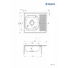 Évier décor techno 1-komorowy avec égouttoir court 580x510x150, 3,5" + accessoires