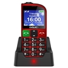 EVOLVEO EasyPhone FM, mobile phone for seniors with charging stand (red color)