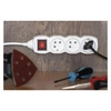 Extension cable with switch 5 socket 5m, white