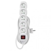 Extension cable with switch 5 socket 5m, white