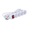 Extension cord with a switch,4 sockets, white,5 m