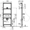 Onnline flush-mounted urinal frame, mounting brackets included