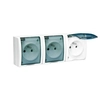 Earthed socket 3-krotne n/t IP54 AQGZ1-3/11a Aquarius white, smoke flap