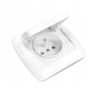 PLUG SOCKET WITH GROUNDING AND PROTECTION FLAP