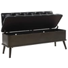 Bench-storage box with support nug., Artificial leather, 120x52x75 cm