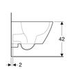 Fali WC Smyle Square mosogatótál,B35 cm,H33 cm,T49 cm, rövid, Peremmentes