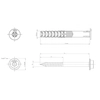 FFS Polyamide frame pin with a short expansion zone and a collar 10x80mm and hex head screw