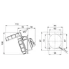 Fiche triphasée 4 poly 16A 3P+E 6h oblique à encastrer ST CEE 380V IP67 70x85mm