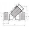 FILTRE OBLIQUE POUR INSTALLATIONS A GAZ 1 GAZ