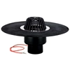 Flat gravitation roof drain heated 110mm basket bitumen collar