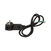 Flat plug 2P+Z with cable, black