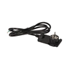 Flat plug 2P+Z with cable, black