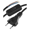 Flexo cord PVC 2x0,75 mm, 3m black with switch