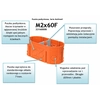 Flush-mounted box, deep, with screws, orange, M2x60F Multiwall