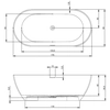 Freestanding bathtub Riho Bilbao 170x80 cm